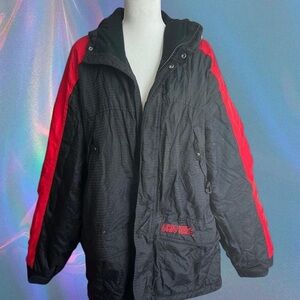 Black and Red Hooded Jacket